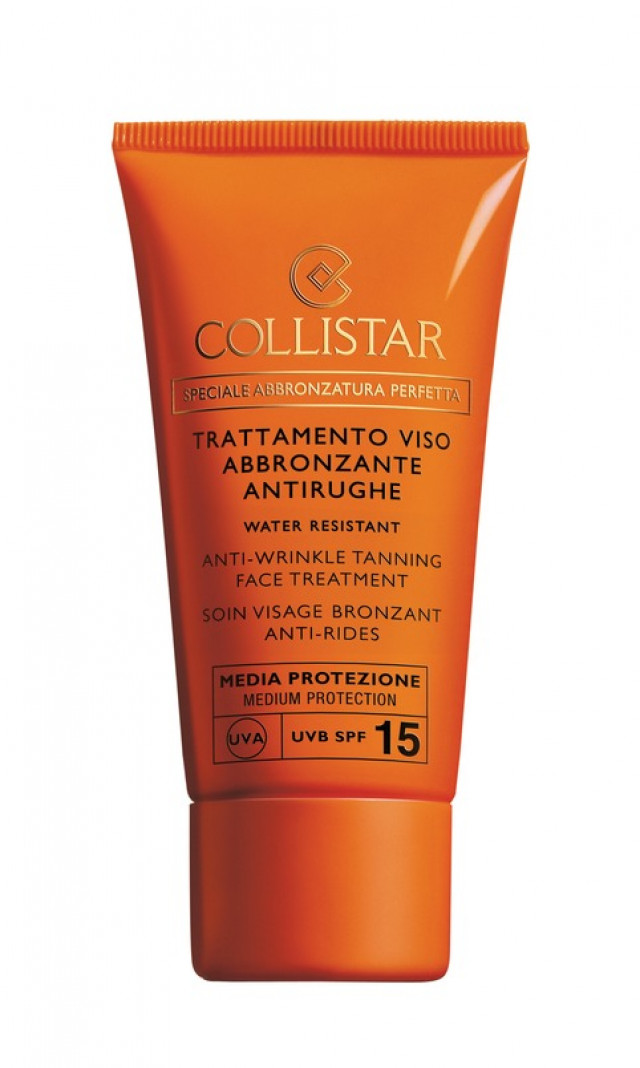 Trattamento viso abbronzante antirughe spf15