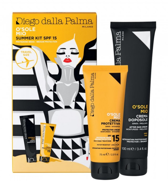 O'sole mio - kit solare spf15 media protezione - crema spf 15 travel size + doposole travel size